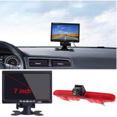 12 mm objektīvs CMOS atpakaļgaitas kamera + 7 collu TFT LCD ekrāna monitora bremžu gaisma Auto jumta atpakaļgaitas kamera Peugeot Partner 2 II Tepee Rifter / Citroen Berlingo 3 III 4 IV B9 Box no gada