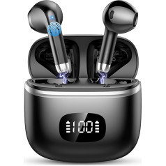 Bluetooth austiņas, bezvadu Bluetooth 5.3 austiņas ar 4 ENC trokšņu slāpēšanas mikrofonu, In-Ear HiFi Stereo, 40 stundu atskaņošanas laiks, LED displejs, USB-C, Bluetooth austiņas darbam, spēlēm, sportam