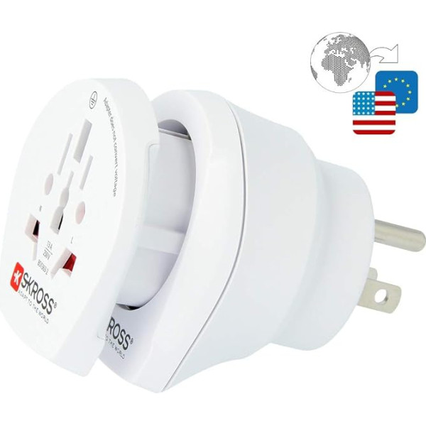 Skross World to USA Combo Travel Adapter Balts