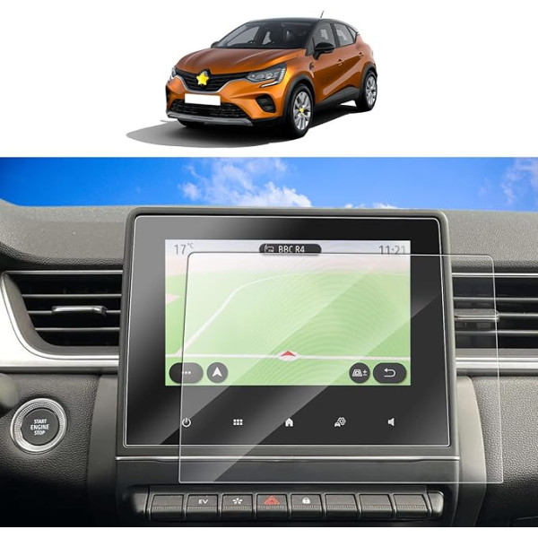 SKTU Navigācijas aizsargplēve saderīga ar Renault Captur II/Clio V/Arkana/Zoe GPS navigācijas PET aizsargplēve Caurspīdīga aizsargplēve 7 collu ekrāna aizsargplēve, 2 gab.