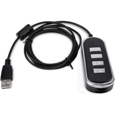 USB Stereo audio adapteris no RJ9 uz USB Universālā audio austiņu konversijas līnija ar vadības bloku