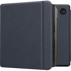 kwmobile Flip Case saderīgs ar Kobo Kobo Kobo Libra Colour / Tolino Vision Colour Case - eReader Case Made of Faux Leather - Cover - Dark Blue