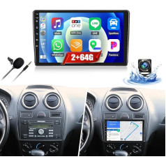 2G + 64G CAMECHO Android 13 auto radio priekš Ford Transit 2009-2016 / Ford Focus 2005-2008 ar Carplay Android Car, 10 collu ekrāns 2DIN ar navigāciju RDS FM MirrorLink Bluetooth un USB + atpakaļgaita