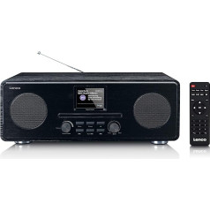 Lenco DAR-061 Dab+ CD radio - Bluetooth 5.0 - Dab+ un FM PLL uztvērējs - LCD displejs - 2 stundu modināšanas laiks - 2 x 10 W RMS - Ekvalaizers - Aux-In - 3,5 mm - Melns