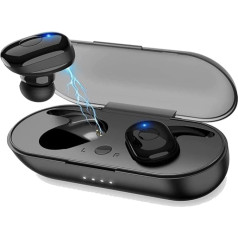 LStiaq Bluetooth austiņas ausīs, bezvadu austiņas ar 4 mikrofoniem skaidrākiem zvaniem, automātiskā savienošana, skārienvadība, pārnēsājams uzlādes korpuss, Bluetooth 5.1 austiņas skriešanai, sporta zālei, birojam,