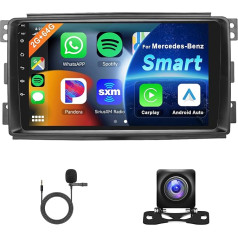 Hodozzy 2G 64G Android auto radio Mercedes-Benz Smart Fortwo 2005-2010 Carplay Android automašīnai, 9 collu skārienjūtīgais ekrāns ar navigāciju WiFi Bluetooth HiFi FM RDS radio ekrāns 2 DIN Mercedes, kamera