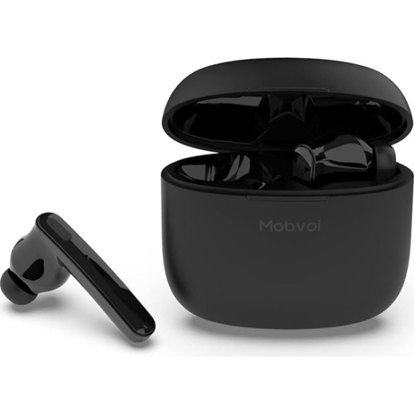 Mobvoi ANC True Wireless austiņas ar lādēšanas kārbu IPX5 ūdensnecaurlaidīgs Bluetooth 5.0 apkārtējā trokšņa slāpēšana Touch Control Quick Commands austiņas In-Ear iebūvēts mikrofons austiņas sportam, melns