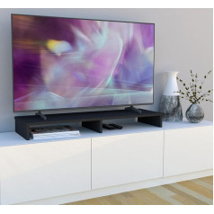 Henor monitoru statīvs TV ekrāna statīvs no FSC® koksnes 100 x 26,5 x 12 cm 90 kg grafīts