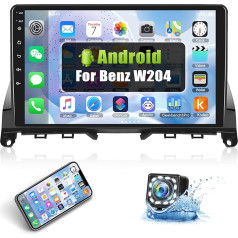 [1G+32G] auometo Android 13 auto radio Mercedes-Benz W204 (2007-2010), 9 collu kapacitatīvais skārienjūtīgais skārienjūtīgais ekrāns ar WiFi GPS Bluetooth FM/RDS USB Mirrorlink + Canbus + atpakaļgaitas kamera