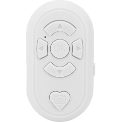 TikTok Remote Control, BT Hands-Free Kindle App Page Turner, Rechargeable Camera Video Recording, Remote TikTok Scrolling Ring Clicker for Phone (White)