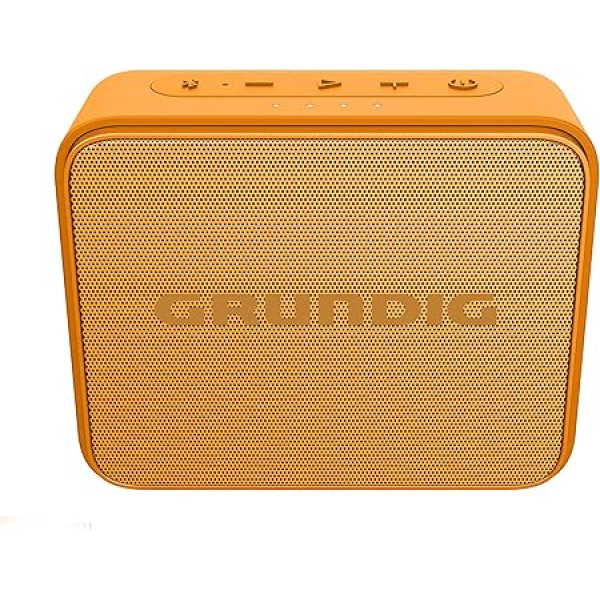 Grundig GBT Jam Orange Bluetooth skaļrunis, skaņu kastīte, 3,5 W RMS, Bluetooth 5.0, līdz 30 m diapazons, līdz 30 stundu akumulatora darbības laiks, Powerbank funkcija, brīvroku funkcija, ūdensizturīgs, oranžs