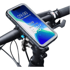 SPORTLINK mobilā tālruņa turētājs velosipēdam ar ūdensnecaurlaidīgu apvalku iPhone 11 Pro, mobilā tālruņa turētājs motocikla velosipēda stiprinājums 20-35 mm stūrei (5,8 collas)