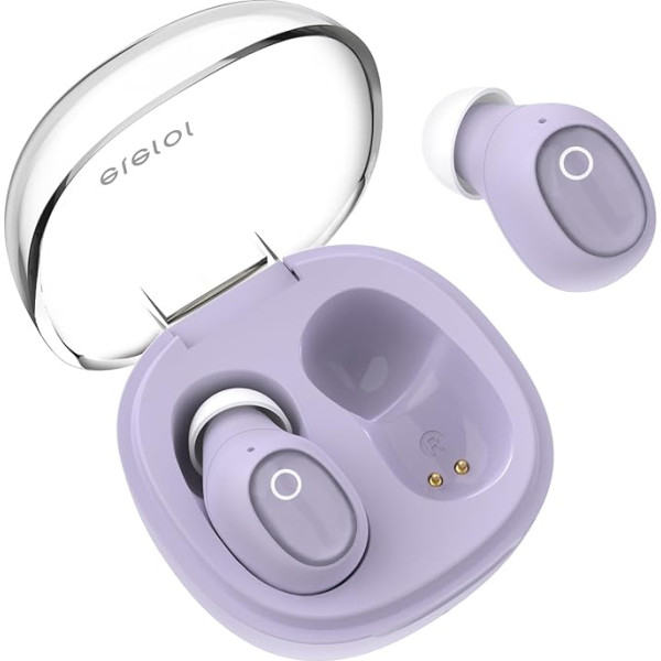 eleror Bezvadu austiņas mazām ausīm, sievietēm, vīriešiem, violetā krāsā, Bluetooth austiņas maziem ausu kanāliem, mini ausu aizbāžņi, bezvadu Bluetooth austiņas iPhone, Android austiņām