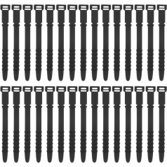 uxcell 30Pcs Silicone Zip Ties 4,5 collas atkārtoti izmantojamas stiepļu saites Elastīgas kabeļu vadu organizatoru siksnas vadiem USB vadu uzlādes vadības pārtikas uzglabāšanai, melns