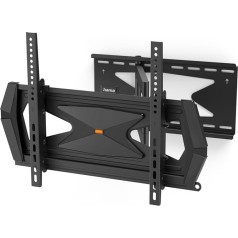 Hama TV Wall Mount Swivelling, Tiltable, with Anti-Theft Protection (TV Wall Mount 32-65 Inches, VESA 300 x 200 to VESA 400 x 400, up to 40 kg, Ideal for Public Spaces, with Fischer Dowels) Black