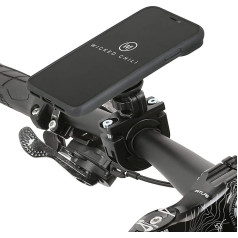 Wicked Chili QuickMount velosipēda stiprinājums, kas saderīgs ar iPhone XR (6,1 collas) - velosipēda motocikla stūres adapteris + āra apvalks + drošības siksna (360° - 22-32 mm stūrei), melns