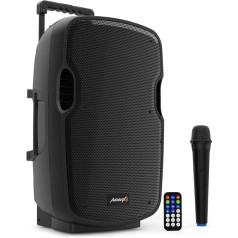 Audibax Denver 10 Altavoz Activo PA 10 collas ar bateriju, ruedas + 1 Micro Inalámbrico Mano