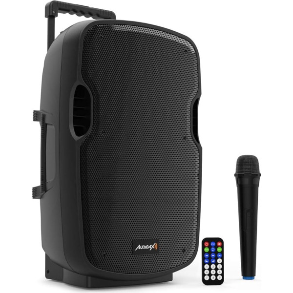 Audibax Denver 10 Altavoz Activo PA 10 collas ar bateriju, ruedas + 1 Micro Inalámbrico Mano