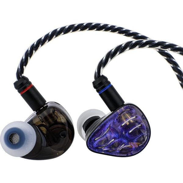 LINSOUL Qkz X Hbb Hades 9 mm LCP membrānas dubultais dinamiskais draiveris In-Ear Monitor, Hifi Bass austiņas, vadu IEM austiņas ar 3D drukātu korpusu, 2 kontakti noņemams kabelis (ar mikrofonu)