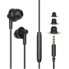 Avantree Lullaby E20 Cable In-Ear 3,5 mm austiņas miega laikā ar maziem, īpaši mīkstiem ausu aizbāžņiem sānu miega laikā un mazām ausīm, trokšņu slāpēšanu, mikrofonu un skaļuma regulēšanu