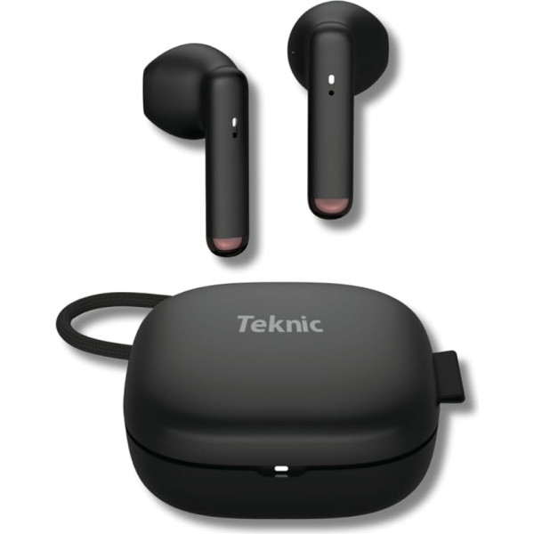 TEKNIC Bluetooth 5.3 bezvadu austiņas ar skaļuma regulēšanas funkciju, Hi-Fi Stereo Bass efekts, ķivere, brīvroku brīvsajūta, balss palīgs, In-Ear, In-Ear stabilizators, savienojums, regulējamas austiņas (s