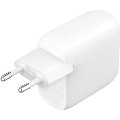 Dvigubas įkroviklis 30w usb-c, galia 60w balta