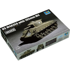 Plastmasas modelis tanks us m4a3e8 + 105mm m4