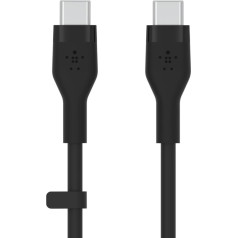 Boostcharge usb-c uz usb-c 2.0 silikona kabelis 1m, melns