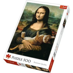 Puzzle 500 elementi mona lapsa un murfi kaķis