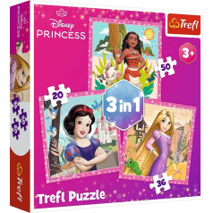 Puzzle 3in1 Disney princeses skaisti ziedi