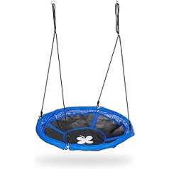 Relaxdays Nest Swing, juoda/mėlyna, 110 cm