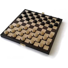 WOMEN'S GAME L Handmade Made of Lacquered Hornbeam Solid Wood, Environmentally Friendly, Size of the Chessboard: 28 x 28 cm, Foldable Storage Tray, Travel Game. Brand: Le Délirant®