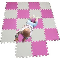 Mqiaoham Baby Floor Mat / Children’s Play Mat, Puzzle Design, Free from Harmful Substances white pink