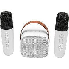 Karaoke aparatų rinkinys, nešiojamas stereofoninis Bluetooth garsiakalbis su 2 belaidžiais mikrofonais vaikams ir suaugusiems, iki 512 G atmintis, rankinis mikrofonas namų vakarėliui, KTV