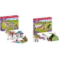 SCHLEICH 42467 zirgu kluba kariete zirgu izstādei un 42533 zirgu kluba Sarahs kempings