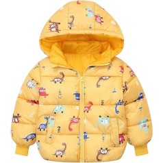 Happy Cherry Children's Winter Jacket Baby Fleece Lined Coat Windproof Jacket Thickened Hooded Jacket