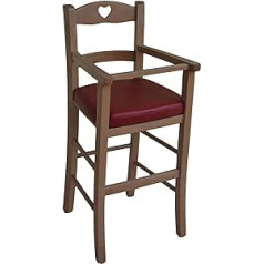 OKAFFAREFATTO MADDALONI Luksusa riekstkoka barošanas krēsls ar mākslīgās ādas sēdekli - sarkans ar polsterētu apdari