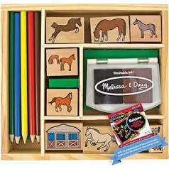 Arklidė: medinis antspaudų rinkinys + NEMOKAMAS Melissa & Doug Scratch Art mini trinkelių rinkinys [24105]