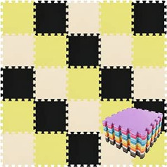 qqpp Eva Puzzle Mat, Children's Play Mat, Foam Mat, Baby Play Mat, Play Mat, Baby Puzzle Mat with Twelve Colour Combinations