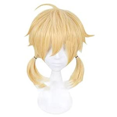 Anime Vocaloid Kagamin Rin Kagamin Len Cosplay kostiumo perukas trumpi blondinai geltoni sintetiniai plaukai Helovino karnavaliniai perukai MZ-001 Kagamin Rin