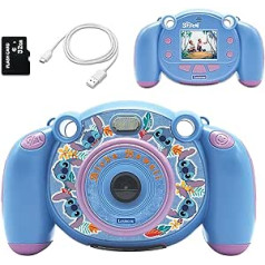 Lexibook — Disney Stitch — 4 in-1 bērnu kamera ar fotoattēlu, video, audio un spēļu funkcijām, iekļauta 32 GB SD karte — DJ080D