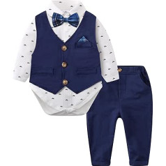 mintgreen Baby Suit Boy, 3 Pieces Formal Outfit Christening Suit Gentleman Tuxedo Shirt & Vest + Trousers