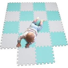 Mqiaoham Baby Floor Mat / Children’s Play Mat, Puzzle Design, Free from Harmful Substances white green