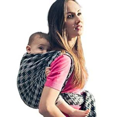 Didymos ttr-564-008 zīdaiņu slings, houndstooth modelis antracīts, 8. izmērs, melns/balts