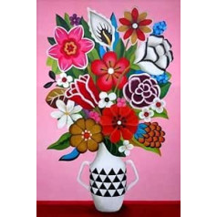 XINYUWZ Paint by Numbers Flower in Vase Drawing on Canvas Hand Painted Painting Art Gift DIY Pictures by Numbers Painting Sets AC6 60 x 75 cm without Frame