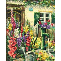 PRDECE DIY Painting by Numbers House Drawing on Canvas Hand-Painted Wall Picture by Numbers Landscape for Living Room Handmade AQ4 60 x 75 cm without Frame