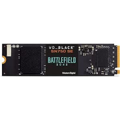 WD_Black SN750 SE 1 TB NVMe SSD Battlefield 2042 datorspēļu kodu komplekts ar lasīšanas ātrumu līdz 3600 MB/s