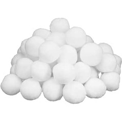 Acouto Simulated Christmas Snowball, 50 Pieces 7 cm Imitation Snowball Christmas Fake Balls Toy Indoor Game Props Decoration Funny Snowball Fight