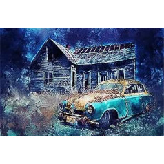 Yingxin34 1500-Piece Puzzle for Adults - Old Car 1500-Piece Puzzle, Floor Puzzle for Children Adults 87 x 57 cm (34.25 x 22.44 inches)