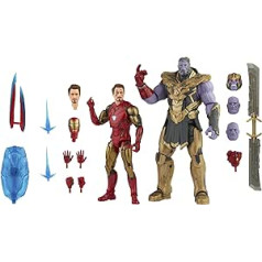 Hasbro Marvel Legends Series 15 cm Iron Man Mark 85 vs Thanos Figures Pack of 2, Infinity Saga, Premium Design un 8 piederumi